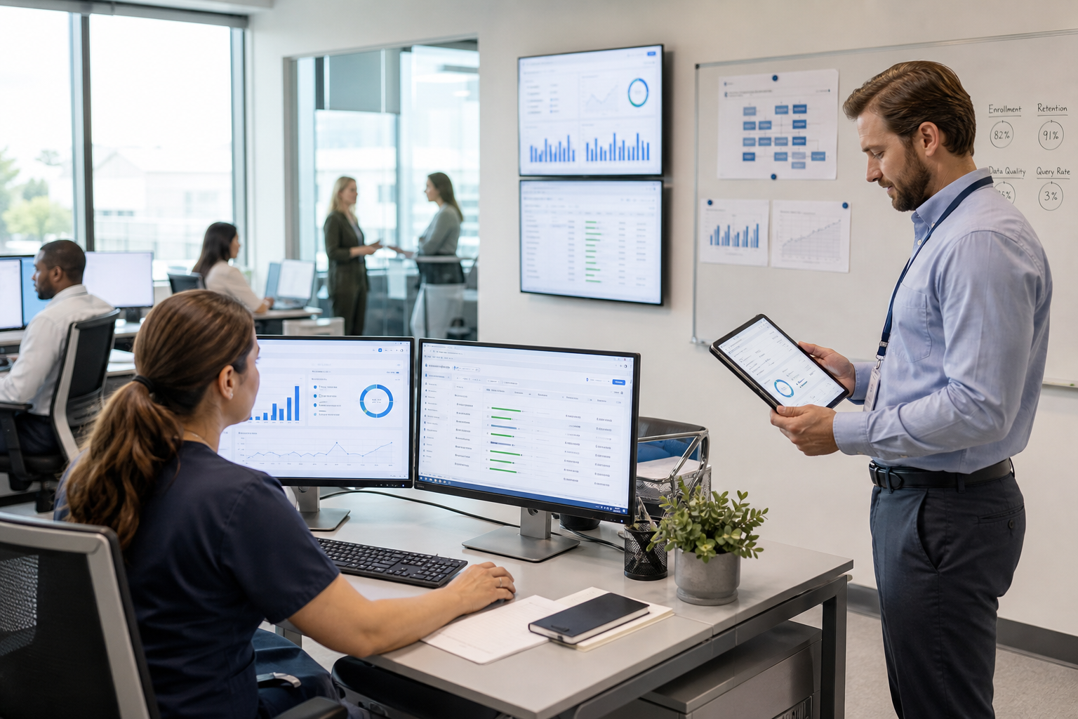 Clinical Operations Team Analyzing RealTime Data Streams