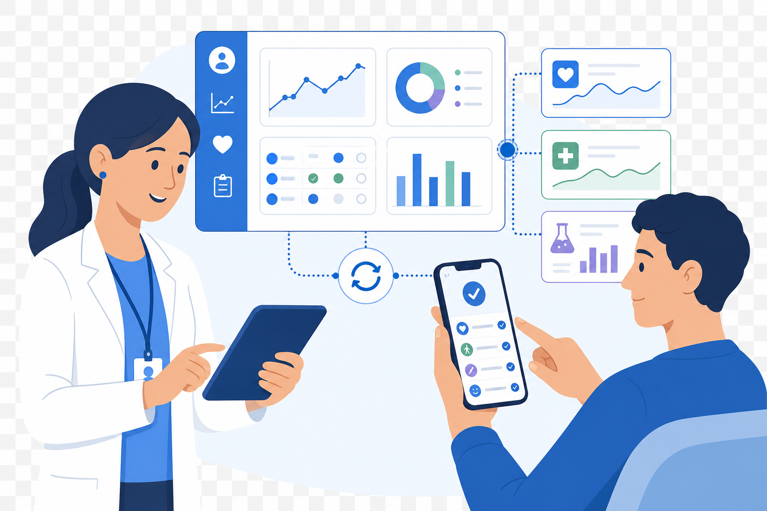Clinical Research Coordinator and Patient Using EPRO App-1