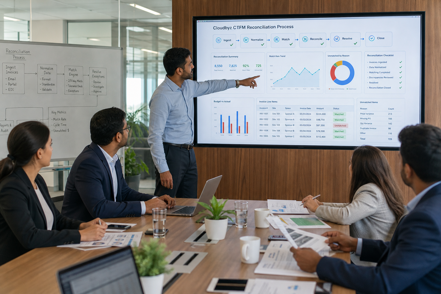 Cloudbyz CTFM Team Analyzing Reconciliation Data