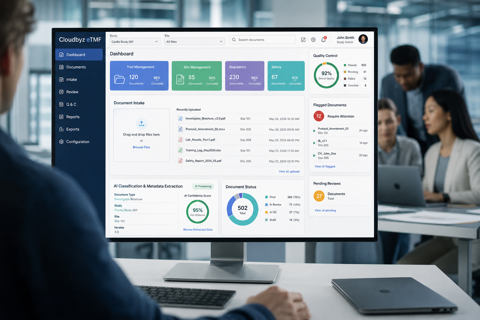 Cloudbyz Etmf Dashboard With Ai Classification