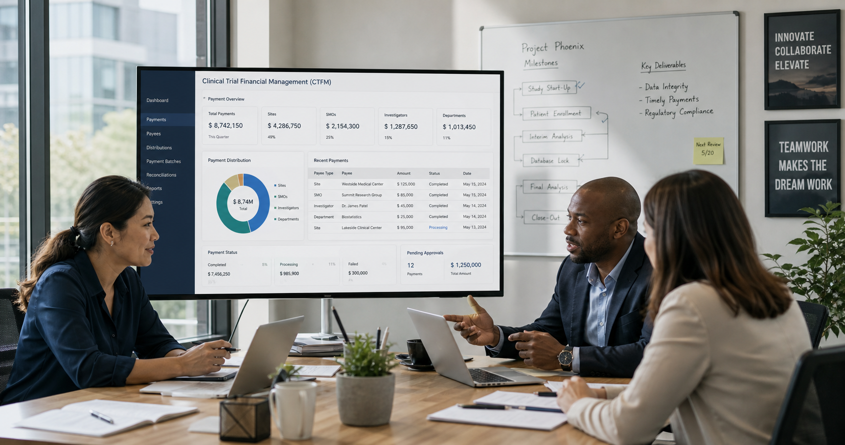 Cloudbyz Financial Dashboard And Diverse Team