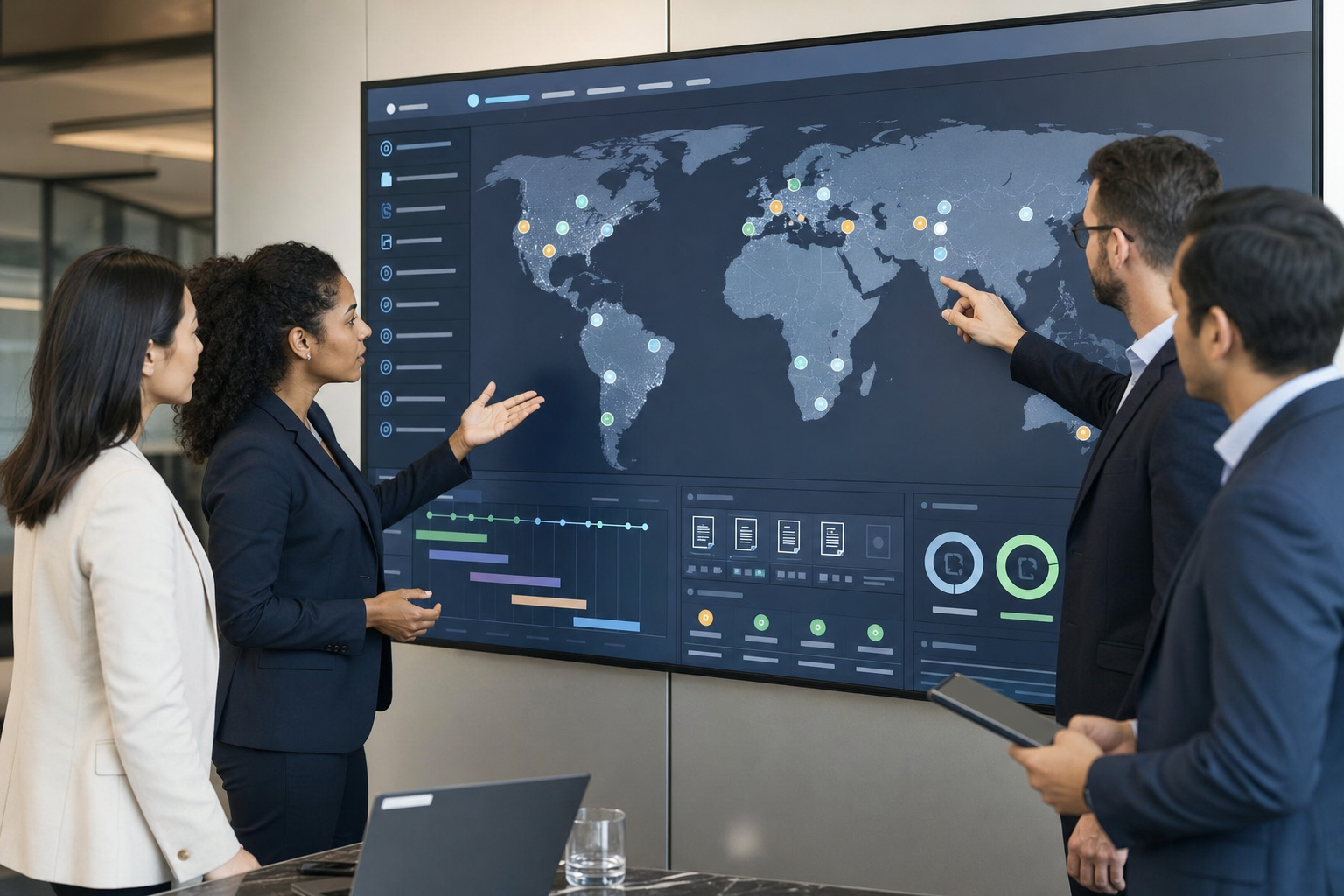 Regulatory affairs and clinical operations leaders navigating a multi-country trial records map with electronic trial master file retention governance, country timelines, document repositories, and archive readiness on a unified digital platform.